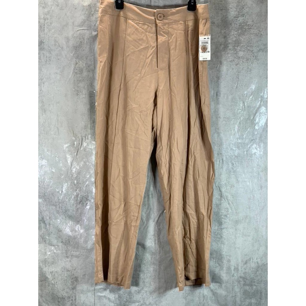 And Now This Women's Plus MD Caramel Brown Linen Pants SZ 14W